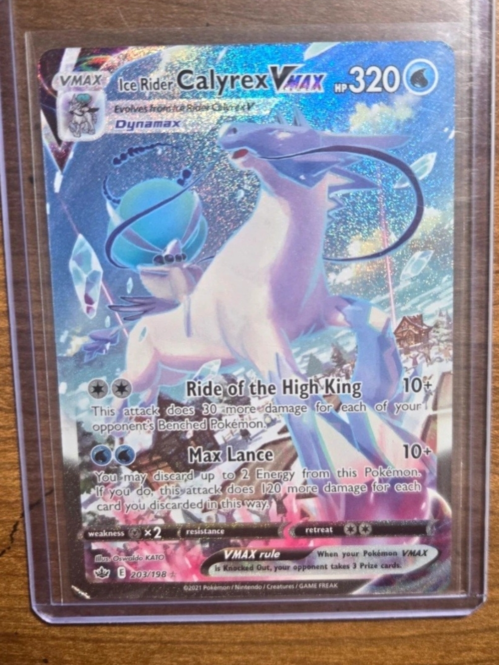 Pokemon Ice Rider Calyrex VMAX Holo - Blue Purple Sparkle
